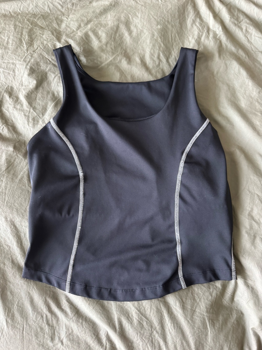 Black Athletic Tank with Contrast Stitching